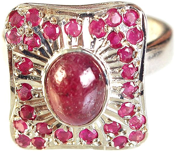 Faceted Ruby Finger Ring