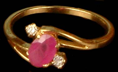 Faceted Ruby Gold Ring