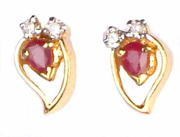 Faceted Ruby Gold Tops