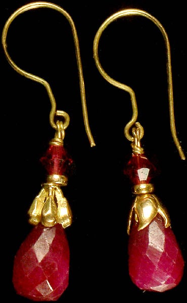 Faceted Ruby Handcrafted Earrings