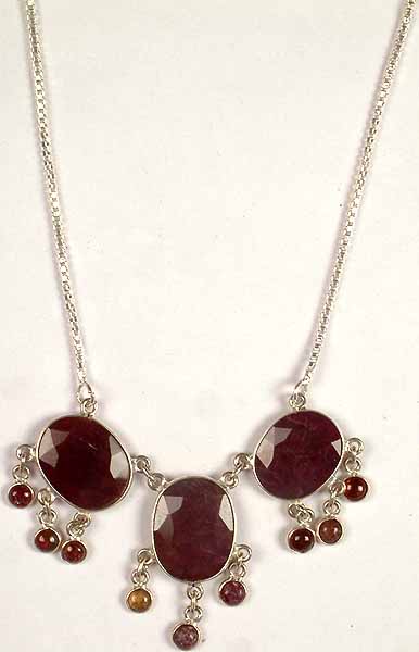 Faceted Ruby Necklace