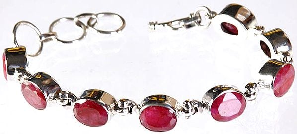 Faceted Ruby Quartz Bracelet