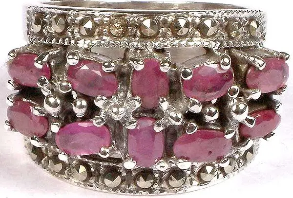 Faceted Ruby Ring