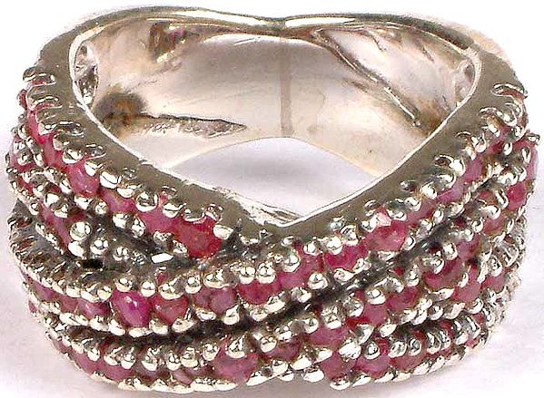 Faceted Ruby Ring