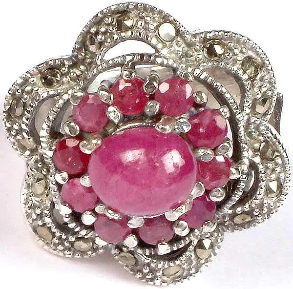Faceted Ruby Ring