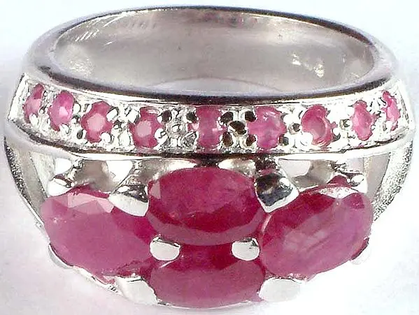 Faceted Ruby Ring