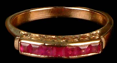 Faceted Ruby Ring