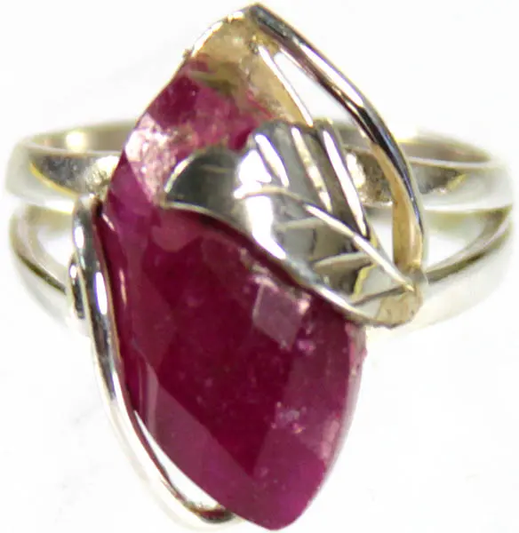 Faceted Ruby Ring