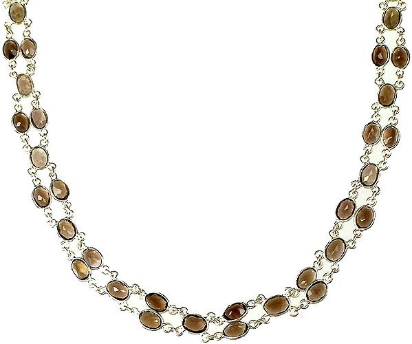 Faceted Smoky Quartz Two Layer Necklace