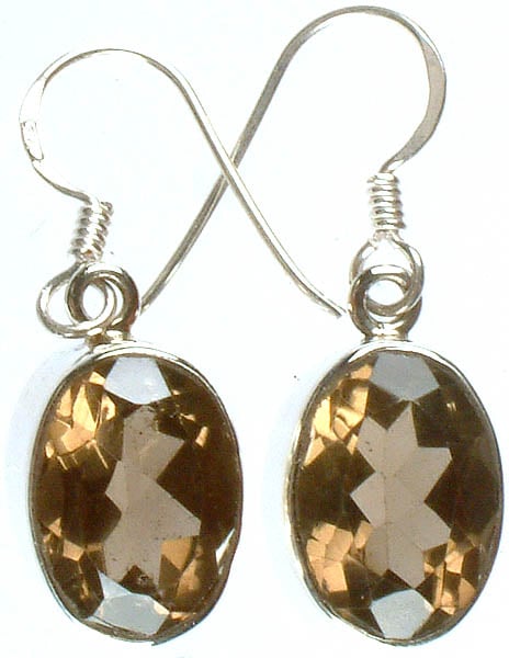 Faceted Smoky Topaz Earrings