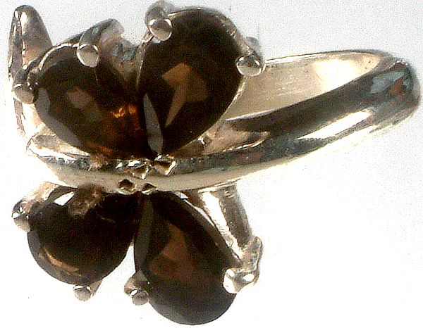 Faceted Smoky Topaz Ring