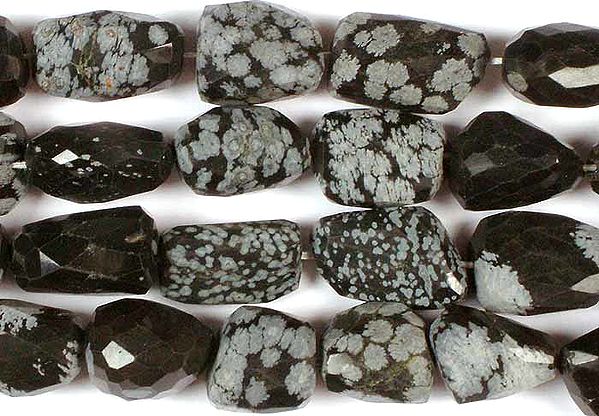 Faceted Snowflake Obsidian Tumbles