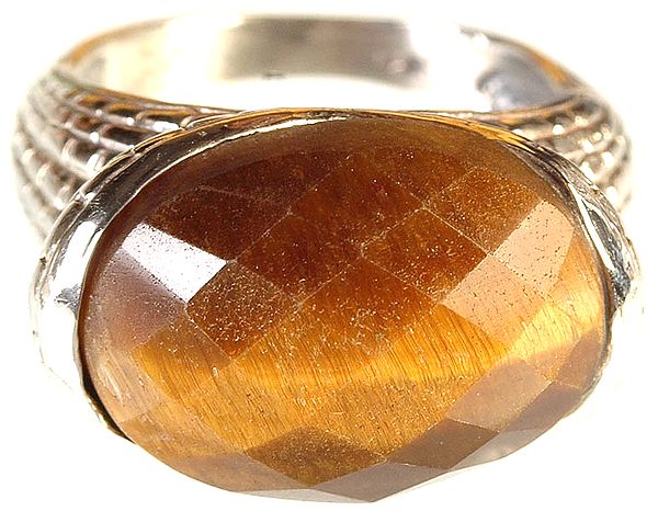 Faceted Tiger Eye Ring