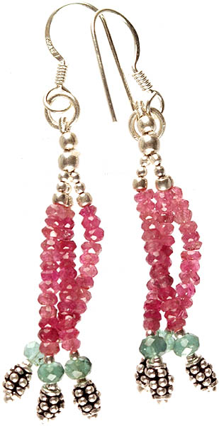 Faceted Tourmaline Beaded Earrings