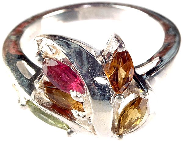 Faceted Tourmaline Marquis Ring