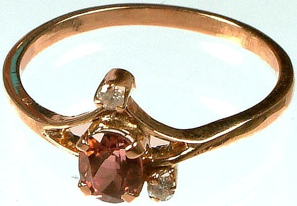 Faceted Tourmaline Ring with Diamonds