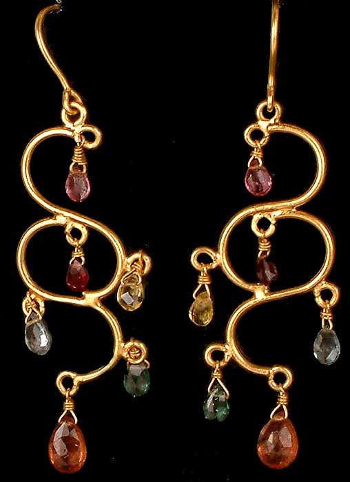 Faceted Tourmaline Spiral Chandeliers