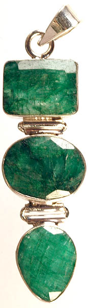 Faceted Triple Emerald Pendant