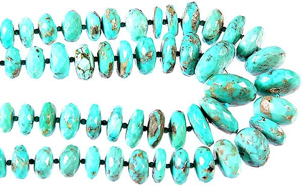 Faceted Turquoise Rondells
