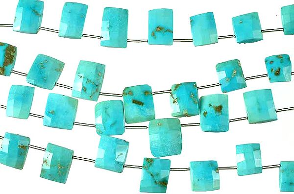 Faceted Turquoise Side Drilled Chiclets