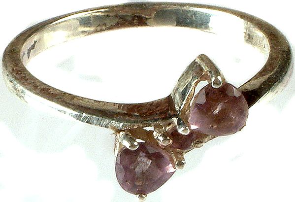 Faceted Twin Amethyst Ring