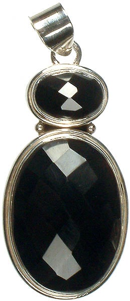 Faceted Twin Black Onyx Pendant