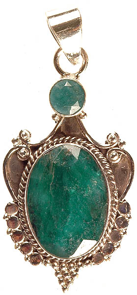 Faceted Twin Emerald Pendant