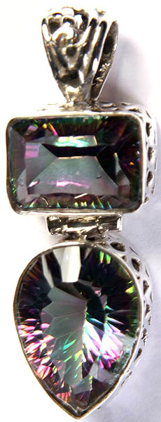Faceted Twin Mystic Topaz Pendant
