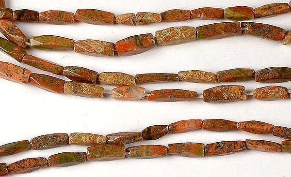 Faceted Unakite Tubes