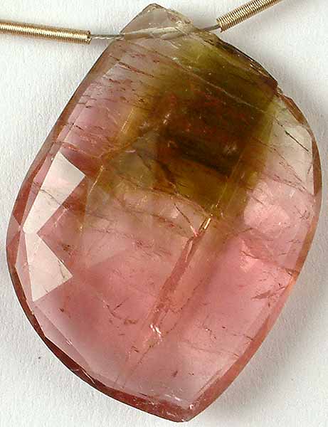 Faceted Watermelon Tourmaline Slice