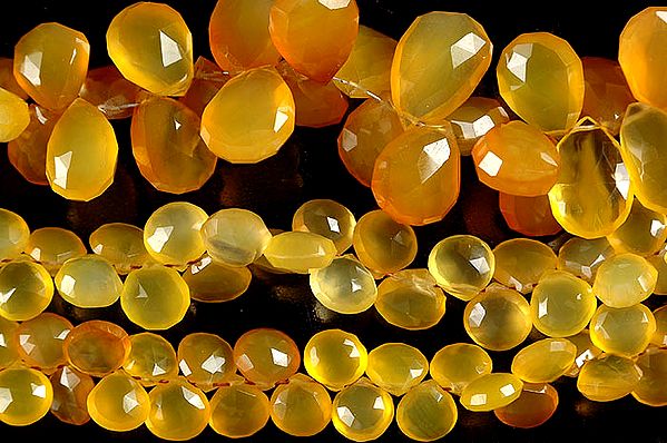 Faceted Yellow Chalcedony Briolette