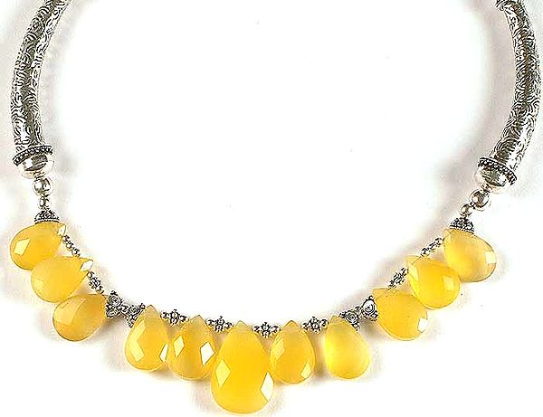 Faceted Yellow Chalcedony Choker
