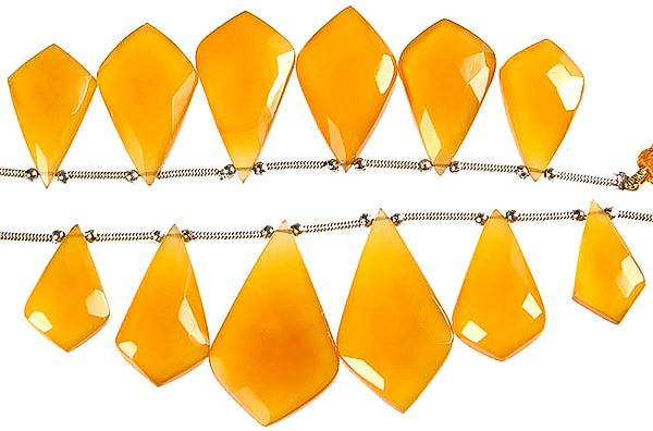 Faceted Yellow Chalcedony Shapes