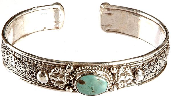 Filigree Bracelet with Central Turquoise