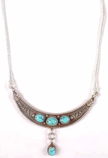 Filigree Necklace With Turquoise