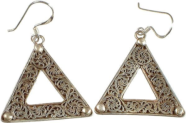 Filigree Triangle Earrings