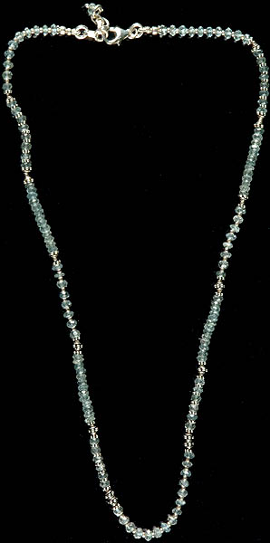 Fine Cut Aquamarine Beaded Necklace