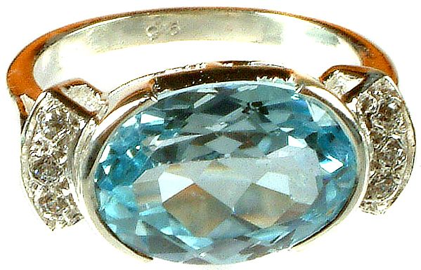 Fine Cut Blue Topaz Ring