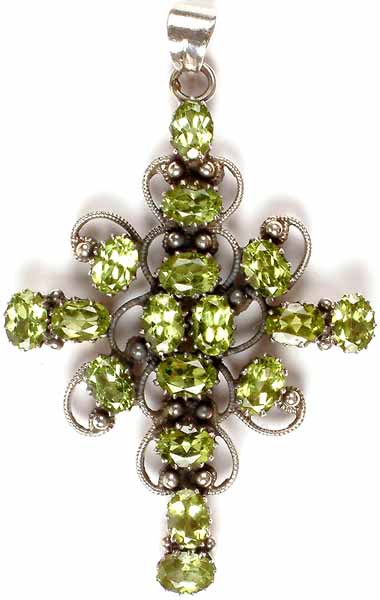 Fine Cut Peridot Cross