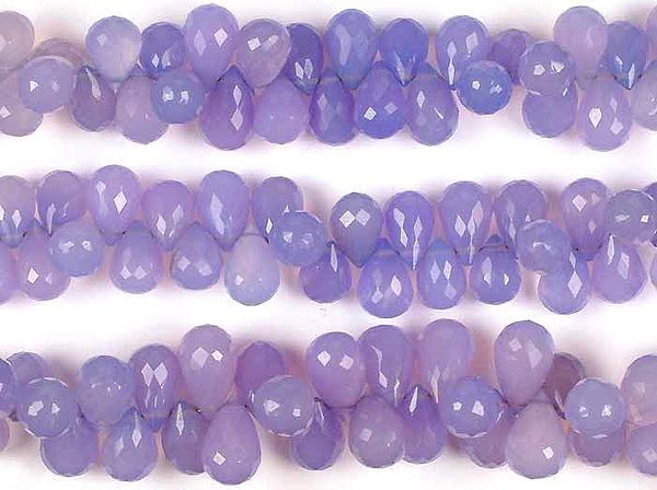 Fine Cut Purple-Blue Chalcedony Drops