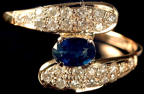 Fine Cut Sapphire Ring with Diamonds