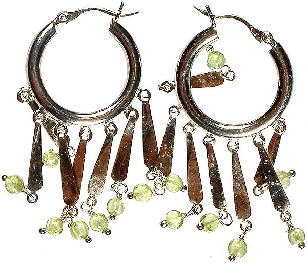 Fine Peridot Hoop Chandeliers