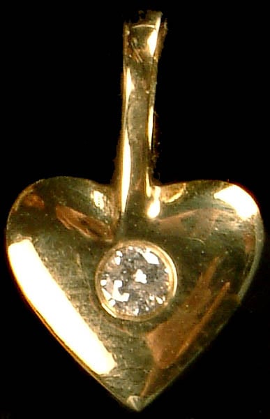 Finely Crafted Small Valentine Pendant with Diamond