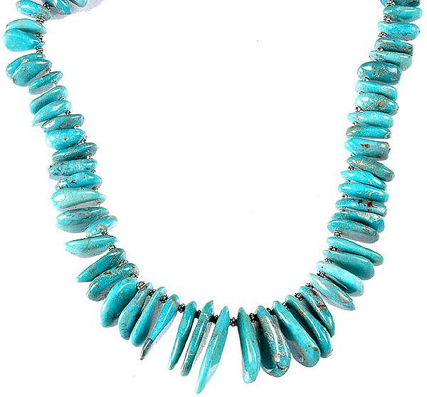 Flat Turquoise Nuggets Necklace
