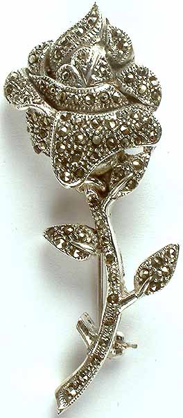 Flower Brooch with Marcasite