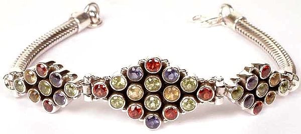 Four Color Gemstone Bracelet