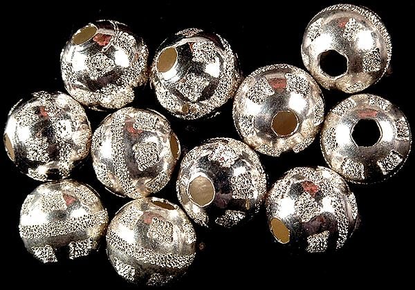 Frosted Balls of Sterling Silver (Price Per Pair)