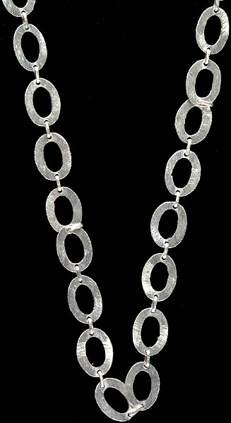 Frosted Sterling Ovals Necklace