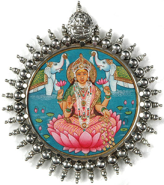 Gajalakshmi Circular Pendant