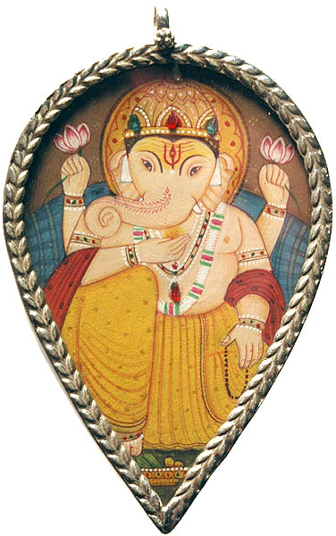 Ganesha on Pipal Leaf (Pendant)